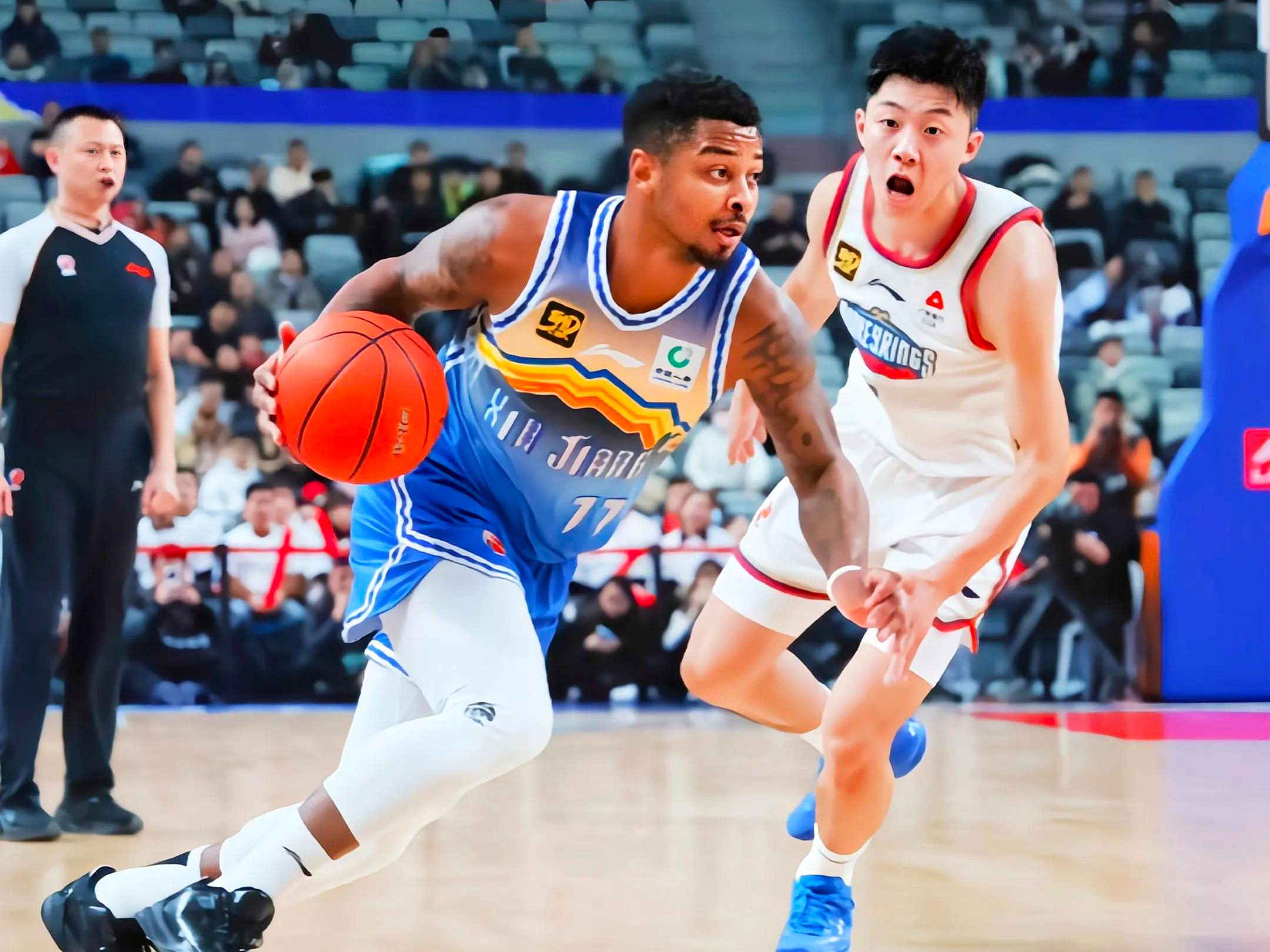 贵州队球员表现不凡与新疆队交锋